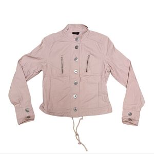 Pink Jean Jacket by Andrew & Company Women's Size M Corset Style Rear Adjustment